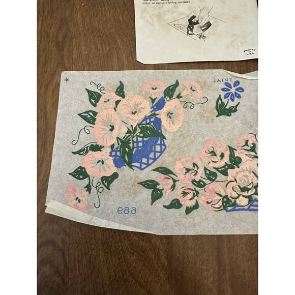 Laura Wheeler Transfer Pattern Needlecraft Floral Bouquet 29.5" Vintage 1954 - Picture 3 of 11